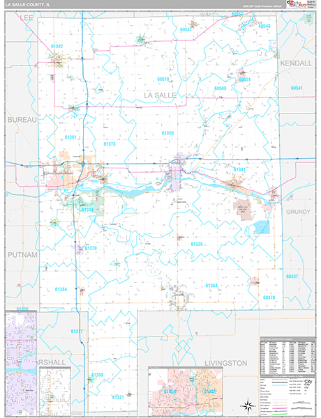 La Salle County, IL Zip Code Map